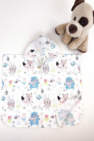 100% Organic Cotton Muslin Children's Poncho - Oeko-tex Certified - Single Layer - La Mure Baby