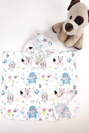 100% Organic Cotton Muslin Children's Poncho, Oeko-tex Certified, Single Layer tkmp - la mure baby