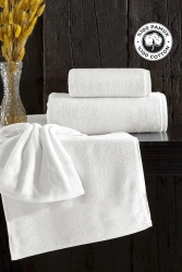 %100 Pamuk 2'li Banyo Havlu Seti 70x140cm - 50x90cm Otel Havlusu Beyaz Plaj Havlusu ZRF-76209 - Evlen Home Collection