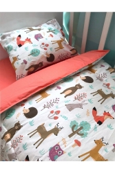 %100 Pamuk Bebek Nevresim Takımı 100x150 Doğa Turuncu TYC00483813984 - Babynia