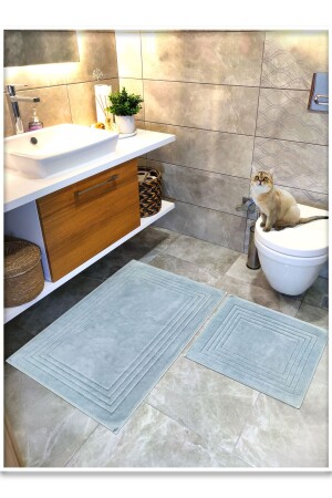 MNZ-100% قطن نسيج حمام المطبخ - حمام السجادة Vera مجموعة من 2 60x100 - 60x50 - Cottoncrafty