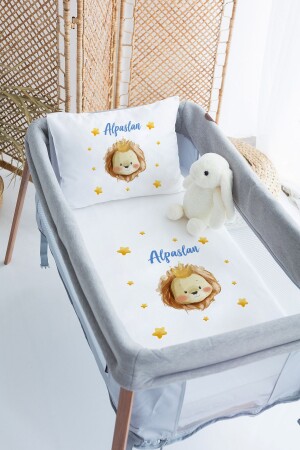 %100 Pamuk Isme Özel 70x120 Park Yatak Nevresim Takımı PRKYT04 - Lilabio