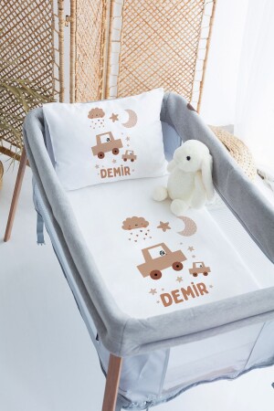 %100 Pamuk Isme Özel 70x120 Park Yatak Nevresim Takımı PRKYT14 - Lilabio