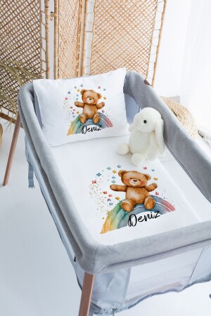 %100 Pamuk Isme Özel 70x120 Park Yatak Nevresim Takımı PRKYT37 - Lilabio