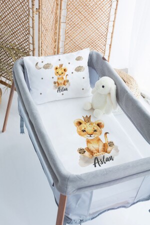 %100 Pamuk Isme Özel 70x120 Park Yatak Nevresim Takımı PRKYT69 - Lilabio
