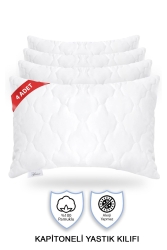 %100 Pamuk Kapitoneli 4’lü Yastık Alezi Koruyucu Kılıf (50X70 CM) - Vionel Home