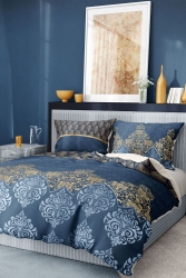 %100 Pamuk Saten Nevresim Takımı Lastikli Çarşaf Deluxe Çift Kişilik 3d Damask premium0613HF - Monohome