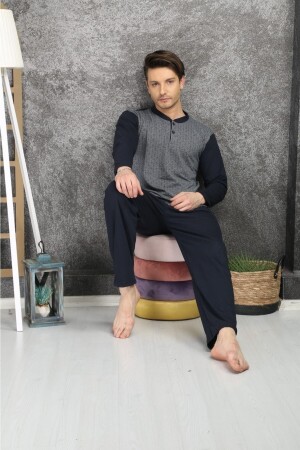 %100 Pamuklu Süprem Jakarlı Erkek Pijama Takımı 1001 TYC00418888629 - Rimoli