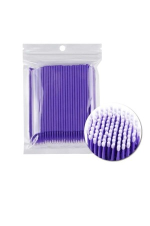 100 Pcs Silk Eyelash Microblading Microbrush Brush Purple - Limmons