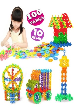 100 Piece Interlocking Discs Stem Training Compatible 10 Colors Unboxed Educational Toy Puzzle Set - Roseroi