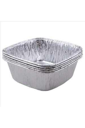 100 Pieces Aluminum Rice Pudding Bowl, 11x11x4. 3cm Standard Ashura Container 1 Portion 280g Square Aluminum Bowl es-2020-09-5-3 - İstoç Türk