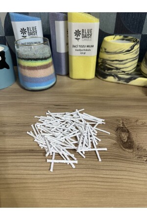 100 Pieces Pearl Powder Candle Wick 100% Cotton Hard Candle Wick 4cm - Bluedaisycandle