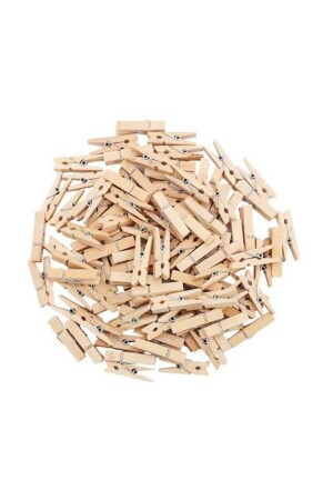 100 Pieces Wooden Small 2-5cm Pegs - Paperclip Photo Hanger Pegs - Parti Dolabı