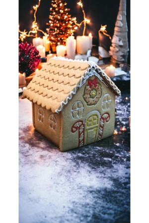 منز-عيد الميلاد رأس السنة الجديدة بيت الكوكي الكريسماس بيت الخبز الزنجبيل سهل صنع مجموعة قماش الكوكي وشم 100 غرام S5569 - Maflen