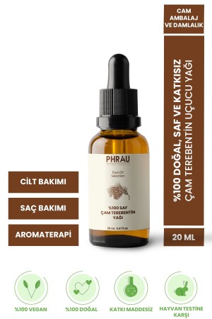 %100 Saf Ve Doğal Çam Terebentin Uçucu Yağı 20 ml PHR2021031 - Phrau