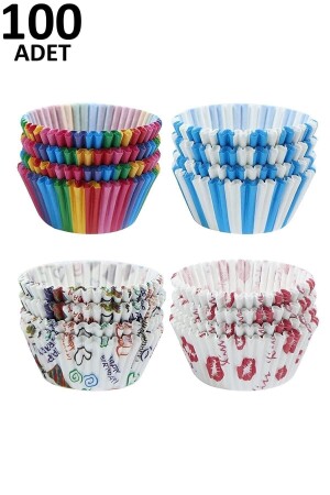 100 Stück Muffin-Cupcake-Papier – Muffin-Kuchenform aus farbigem Papier - Porlistan