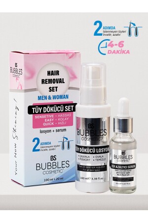 كريم مكنز-ديبيلاتر وسروم تقليل الشعر المزدوج مجموعة 100 مل Unisex - Bs Bubbles Cosmetic