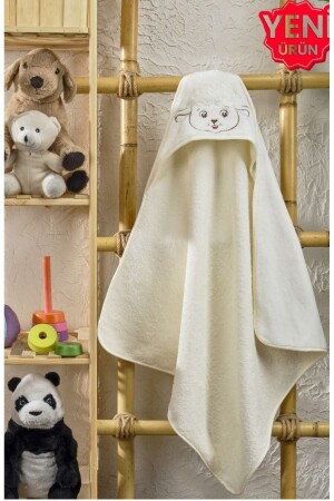 Weiches Baby-Badetuch aus 100 % Baumwolle, 75 x 75 cm/Lamm PH10119BHK - PAMUK HANIM