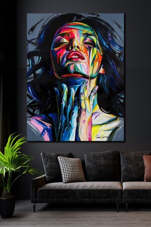 100x140 Leinwandgemälde mit Frau und Kunst - Hediyeler Kapında