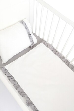 MNZ-100x150 طفل / طفل مغطى 100% قطن غطاء غطاء غطاء غطاء أبيض رمادى PİAN2003 - Piamom