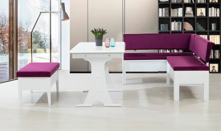 1010 Kitchen Corner Set - White - Cadde Yıldız