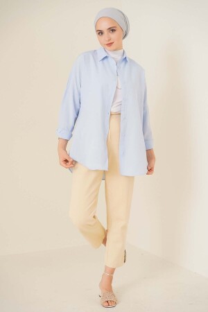 103901 Übergroßes Basic-Hijab-Hemd – Hellblau - Bigmerter