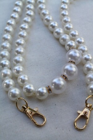 105cm Cream Pearl and Stone Detailed Decorative Bag Hanger - Emtory Home