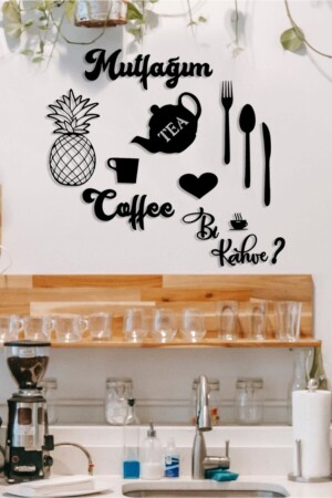 10k Decor My Kitchen Ananas- und Kaffeeküchenkonzept Holzwanddekoration Hts187 - 3