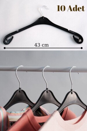 10'lu Plastik Elbise Askısı Geniş - Askıcı