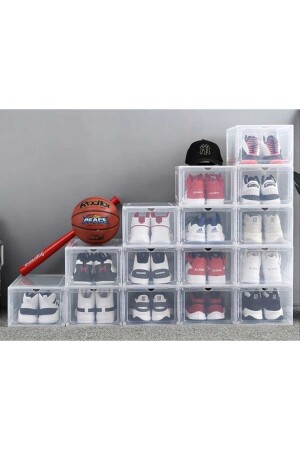 - 10Pcs Transparent Shoe Box - Organizer Organizer Shoe Stacking Storage HFORG02 - homefabe