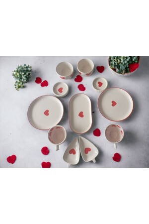 11-TEILIGES HERZ-FRÜHSTÜCKSET FÜR 2 PERSONEN - Meggdecor