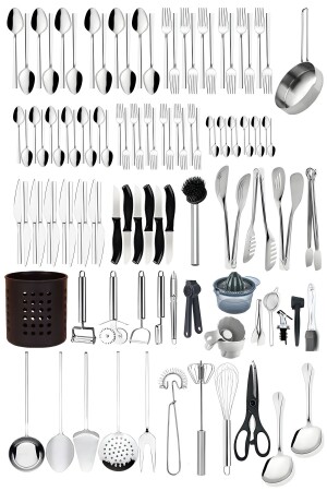 110 Piece Cutlery Set for 12 People, 72 Piece Dinner Set, 6-Piece Breakfast Set 84375943yth893y53 - Homerest