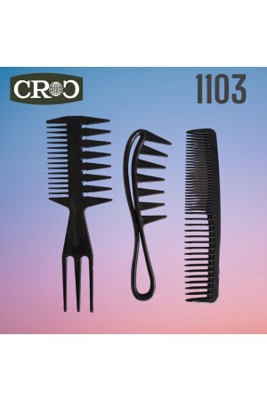 1103 Styling Comb Set 3 Pieces - Croc