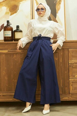 1119-Elastic Trousers Skirt Navy Blue - Neways