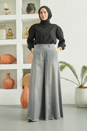 1153-Wide Leg Trousers Skirt Gray - Neways