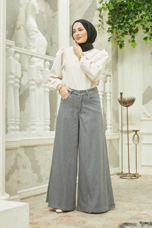 1162-Jeans-Hosenrock Grau - Neways