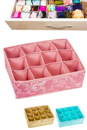 12 Compartment Drawer Organizer Sock Jewelry Organizer Gray - Genel Markalar