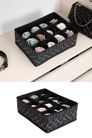 12 Compartment Organizer - Wardrobe Drawer Laundry Scarf Socks Tie Organizer (25X31X12CM) - Evren