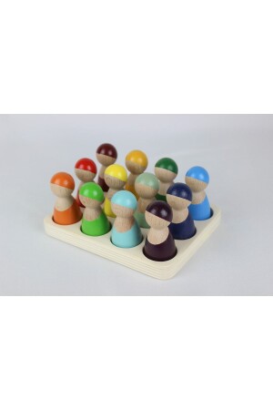 12 Li Waldorf Gökkuşağı İnsan Figürleri W02 - aliwooden