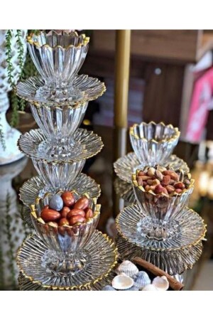 12 Parça Yaldızlı 6 Adet Kase Çerezlik- Şekerlik - Galeriahome
