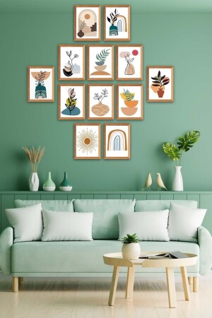 12 Piece Artistic Painting Set with Wooden Frame Look - No77decor