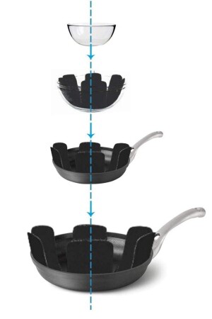 12-Piece Black Felt Pan Pot Protector - Genel Markalar