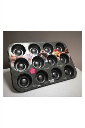 12-Piece Fireproof Non-Stick Teflon Coated Tube Muffin Cake Mold - Fame Kıtchen