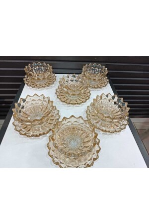 12 Piece Gilded Crystal Luxury Plate Bowl Set | - Dolce