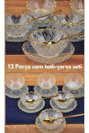 12 Piece Gilded Crystal Luxury Plate Bowl Set 75017 - WELANCE