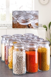 12-Piece Glass Jar with Glass Lid 1. 3 Liters G2740-SET12LIROSSEL - Rossel Premium