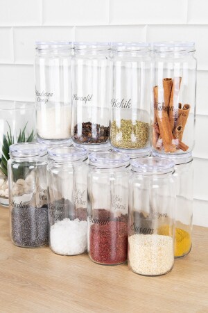 12-Piece Glass Spice Jar Set with Transparent Label Gift Spice Set Storage Container 500 ml DNS-PK12YTŞE - DNS HOME