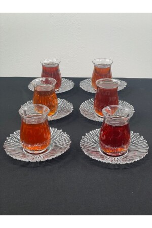 12 Piece Glass Tea Set for 6 Persons, Tea Cup and Saucer. linkakaveh - YzHome