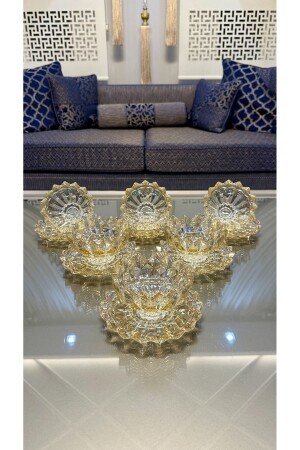 12 Piece Gold Snack Bowl Set for 6 Persons - Almarandi