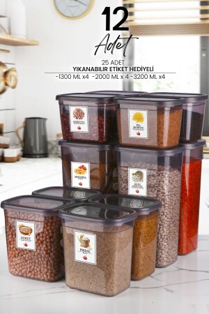 12-Piece Labeled Moly Rectangular Food Storage Container Set - Kitchen Life